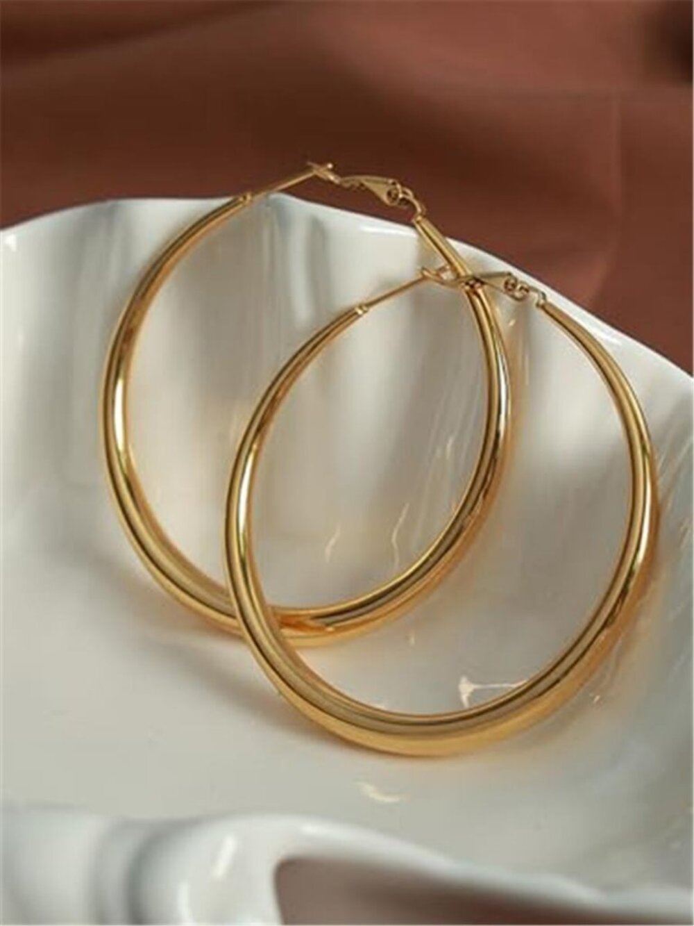 5 CM Large Gold Hoop Earrings for Women Sliver Hoop Earrings Lightweight 925